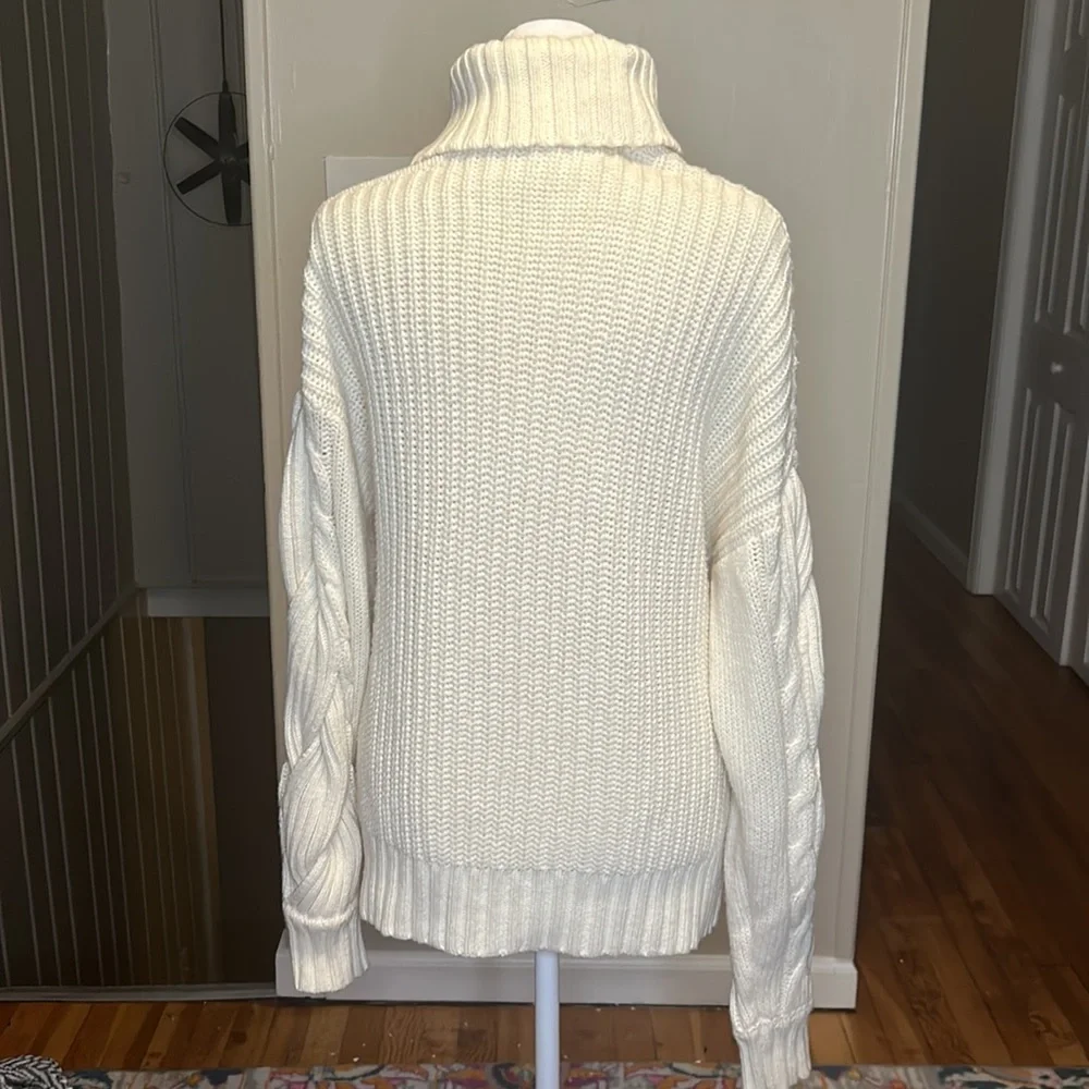 Jonathan Simkhai Aubrey Traveling Cable Knit Sweater One Shoulder Size Small - Picture 10 of 13